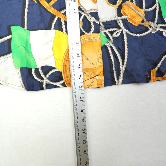 Lauren Ralph Lauren 100% Blouse Women's 16W Plus‎ Blue Red Anchor Nautical Yacht - Picture 4 of 6